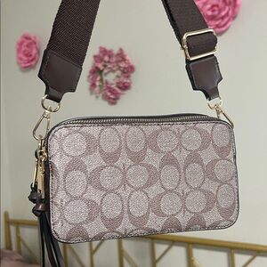 Brown Patterned Women Bag Set